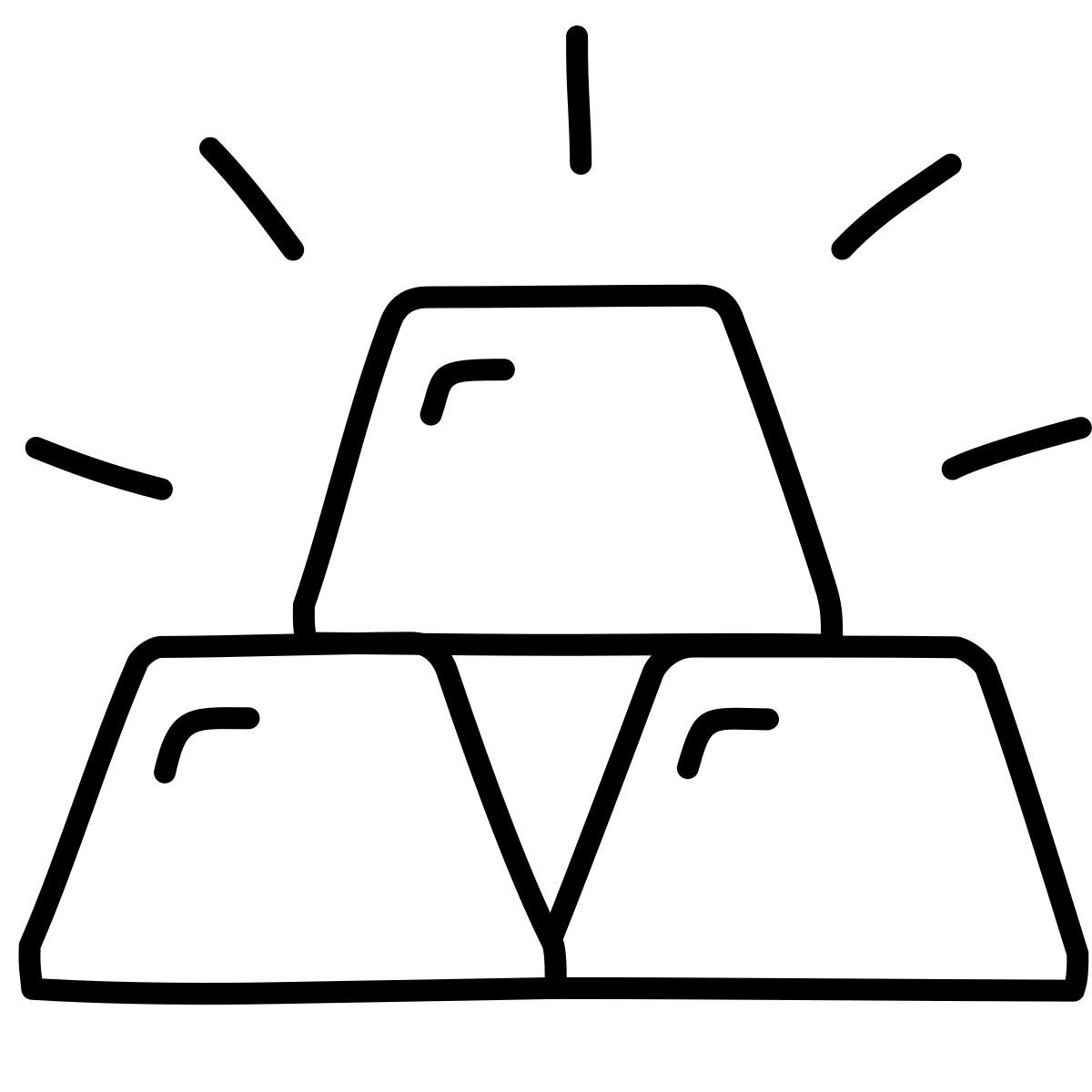 icon barras de ouro claude hand drawn estilo