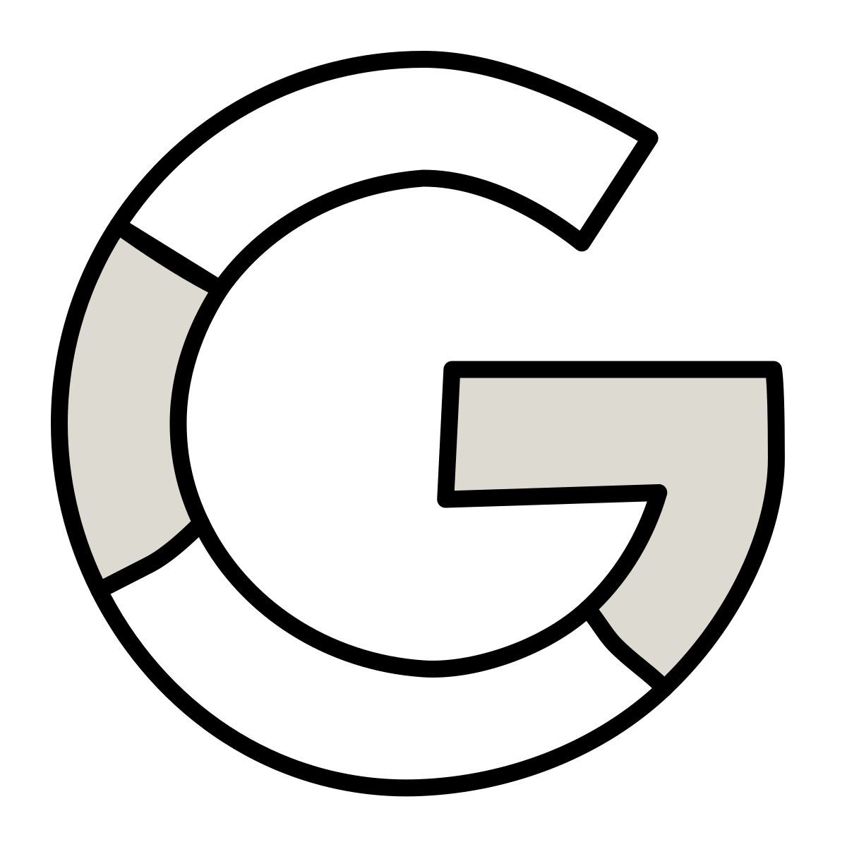 claude hand drawn style google logo icon