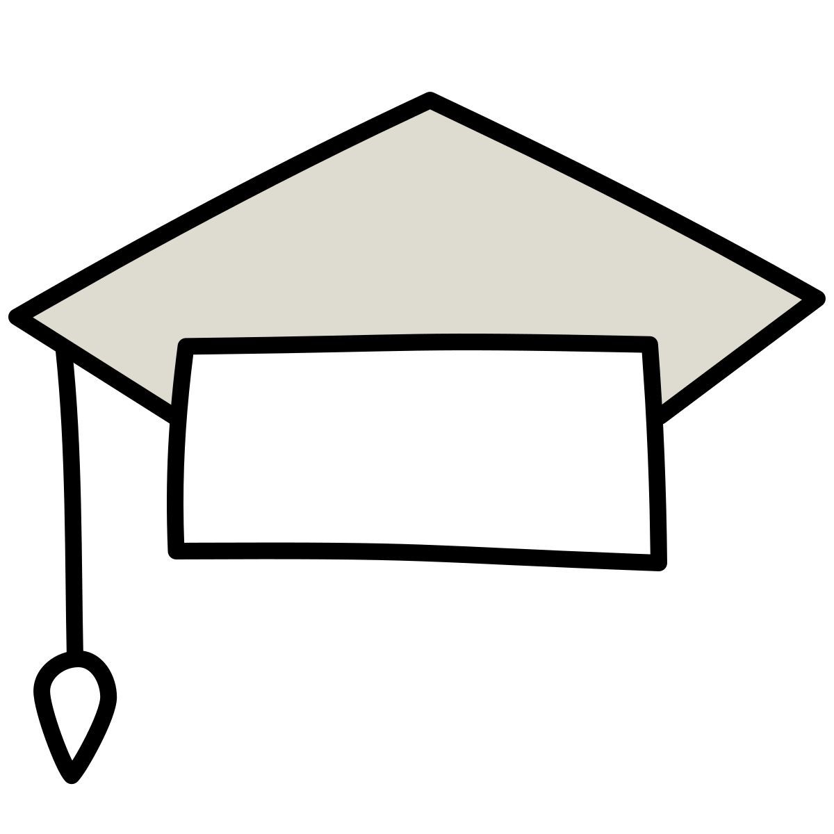 claude hand drawn style chapeau de diplôme icon