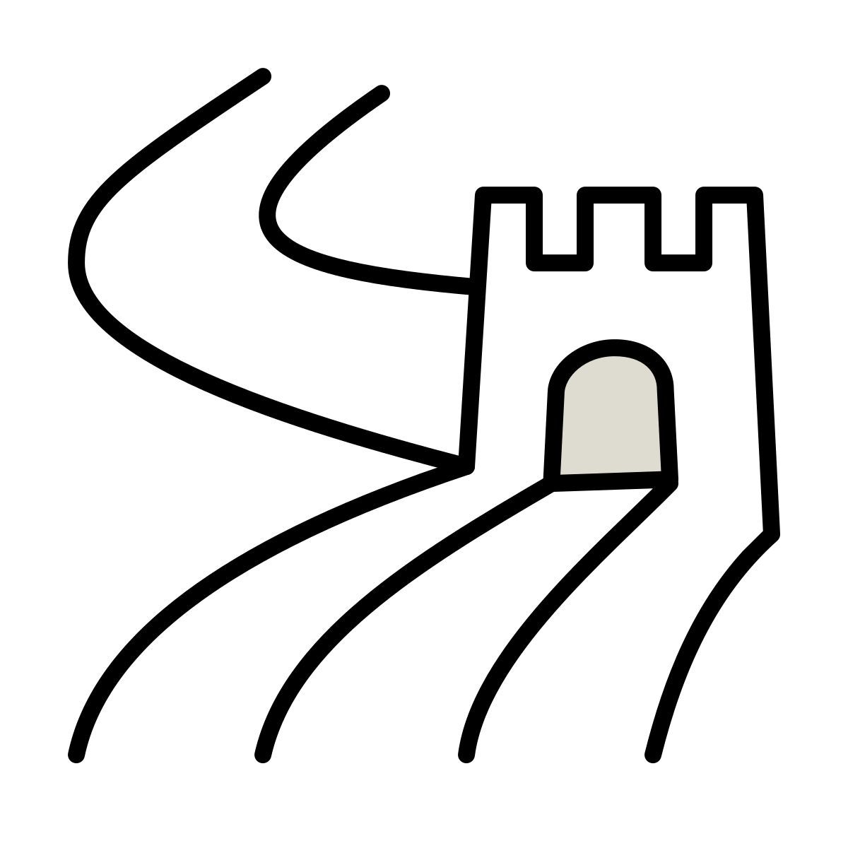 claude hand drawn 风格 长城 图标