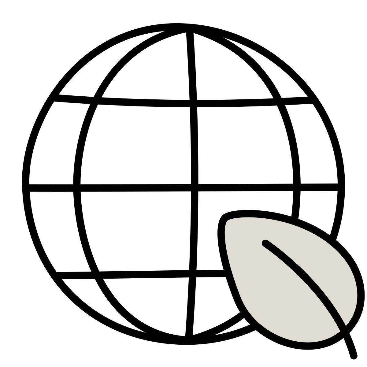 icono mundo verde claude hand drawn estilo