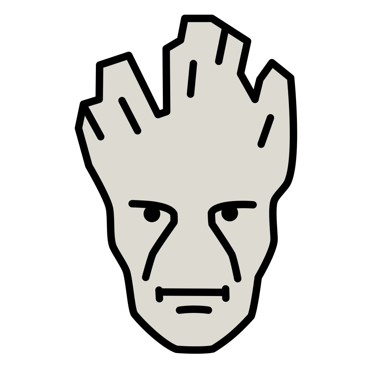 claude hand drawn 스타일 groot 아이콘