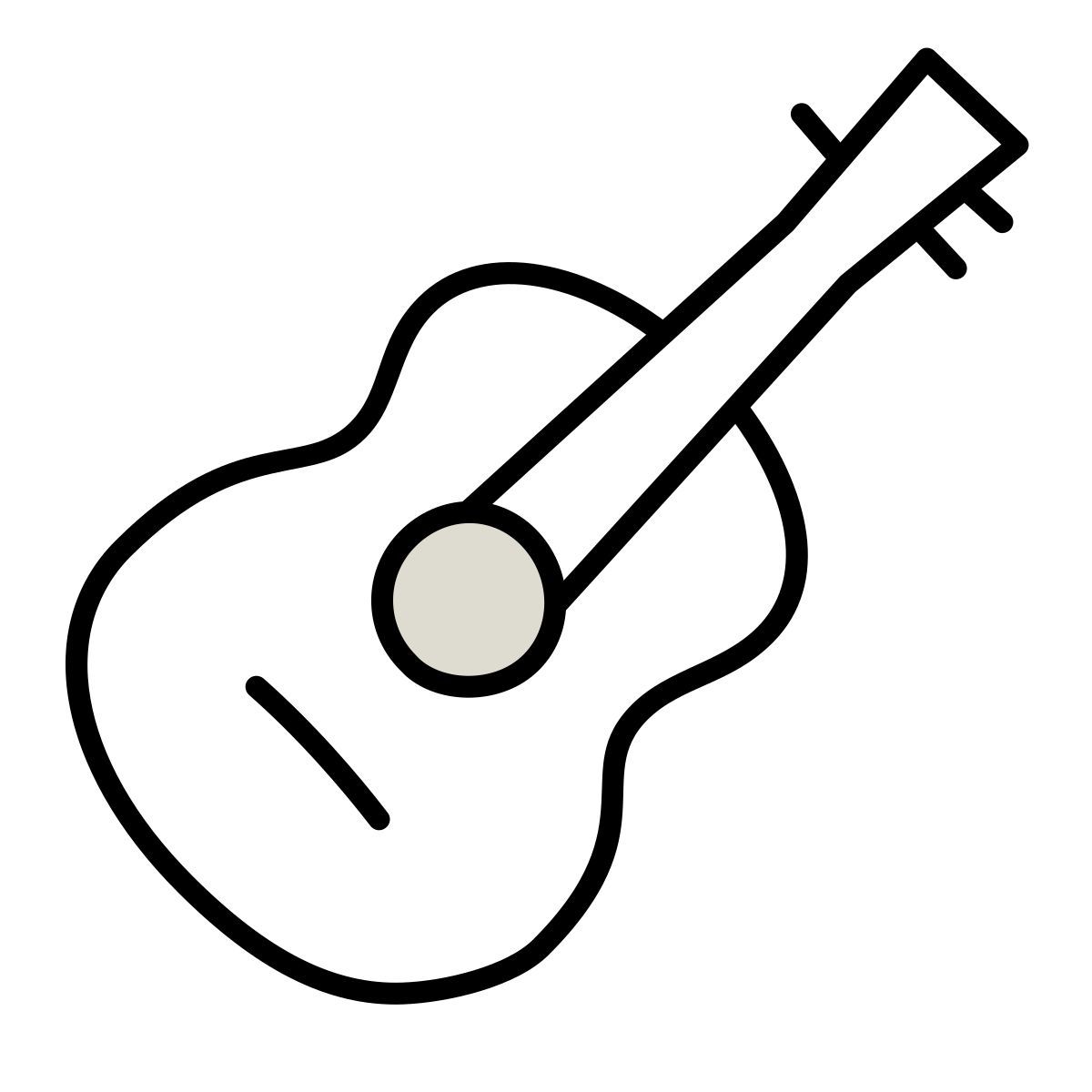 icona guitar claude hand drawn stile