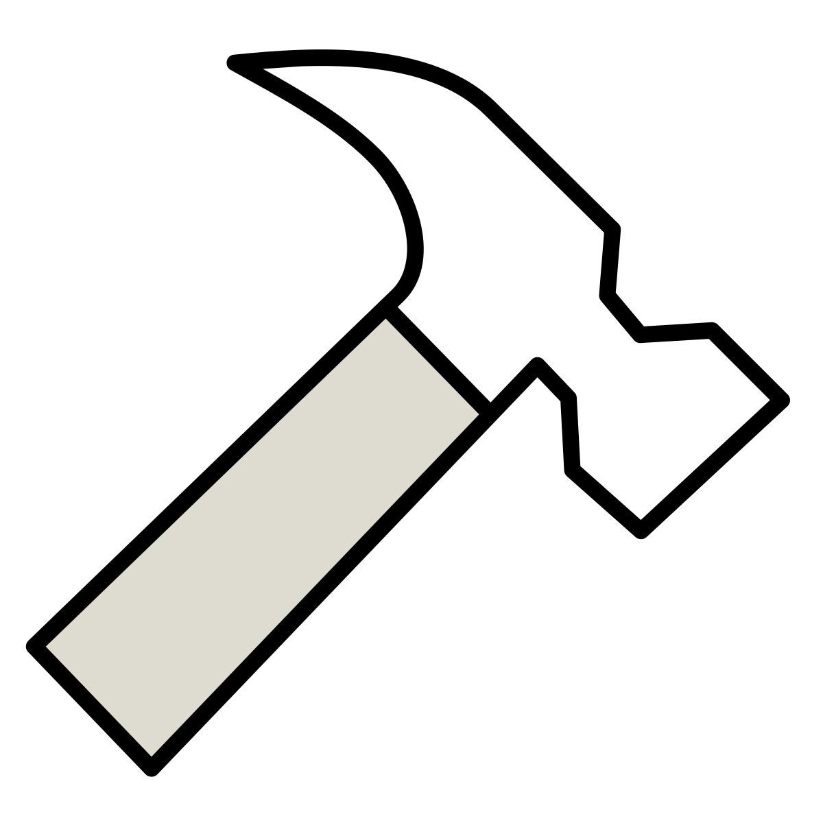 claude hand drawn style marteau icon