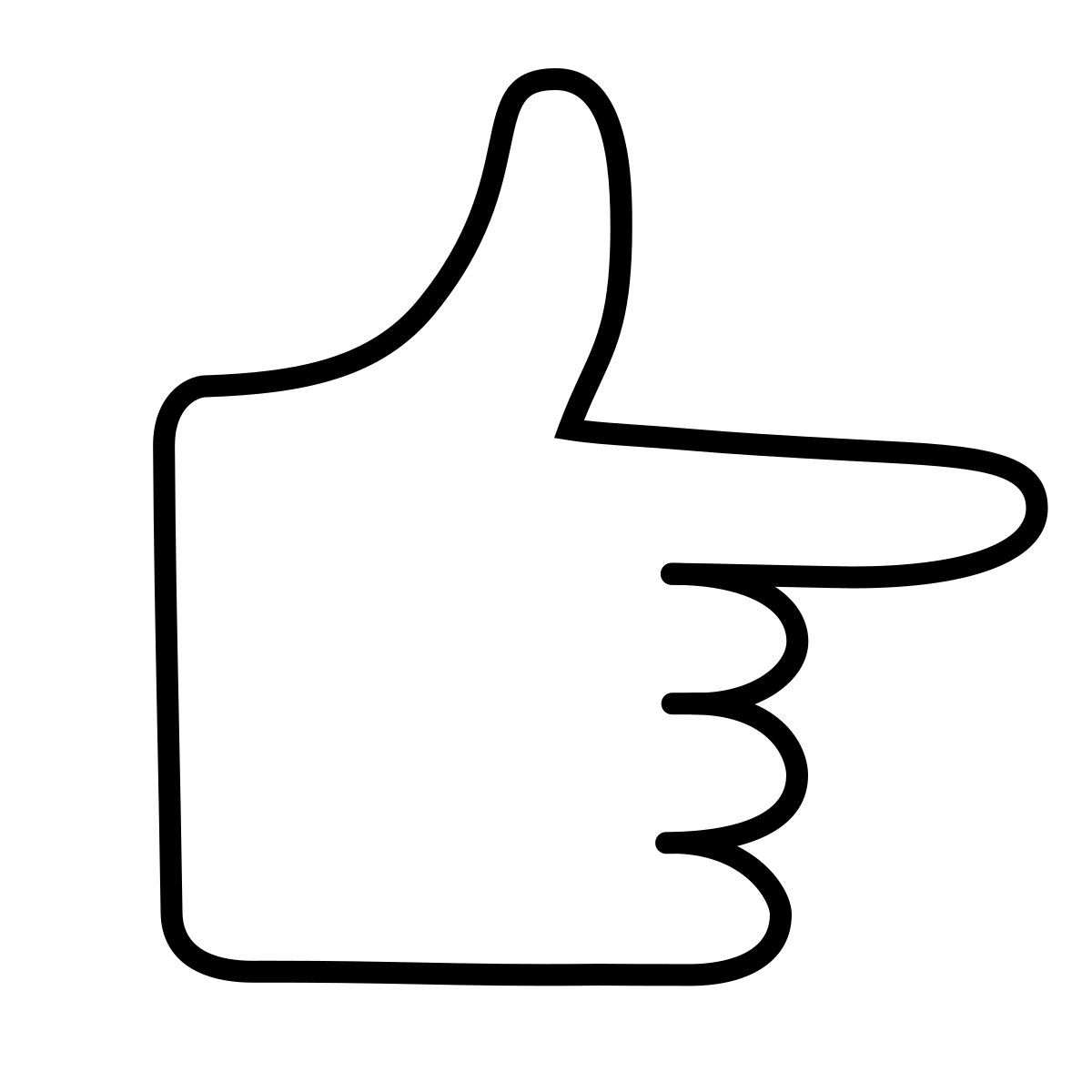 claude hand drawn style mão para a direita icon