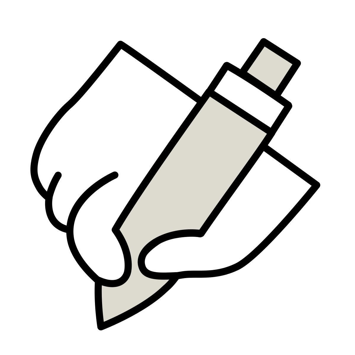 claude hand drawn Stil hand mit stift Icon