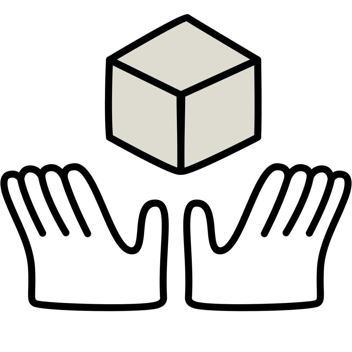 claude hand drawn Stil mit vorsicht behandeln Icon