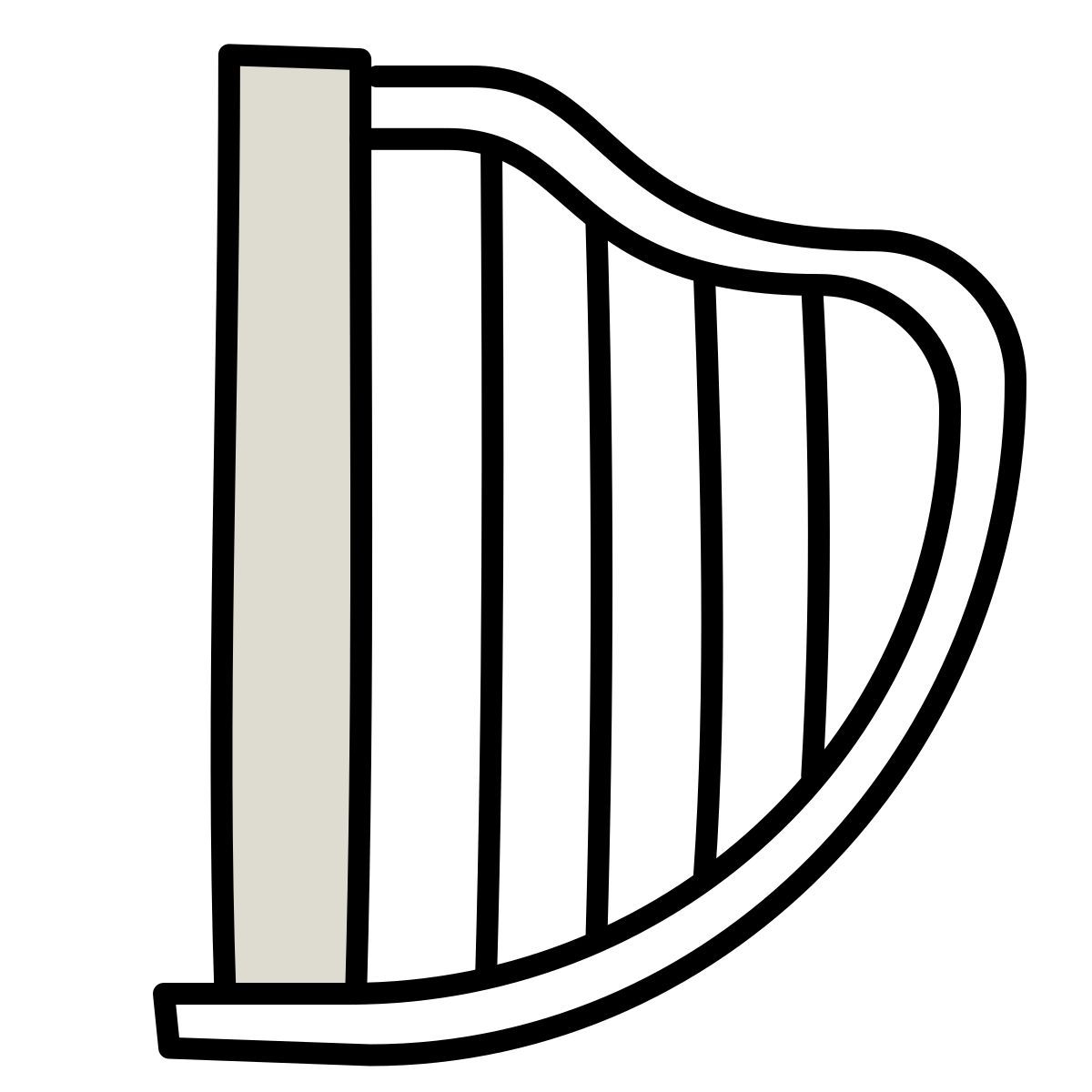 claude hand drawn style harpe icon