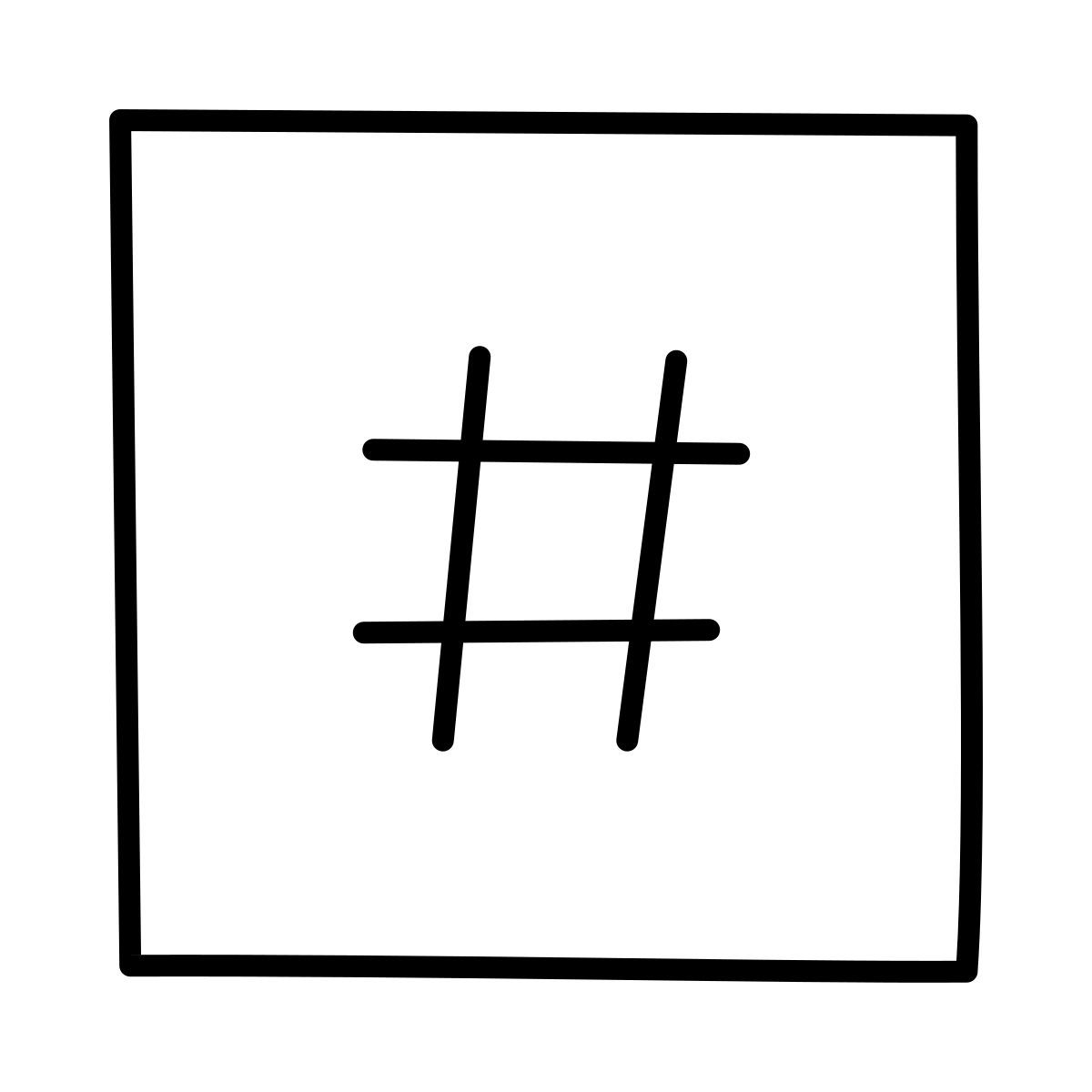 icona hashtag chiave claude hand drawn stile