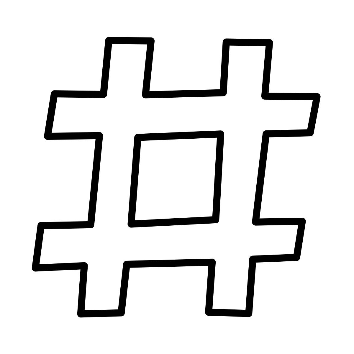 icona hashtag claude hand drawn stile