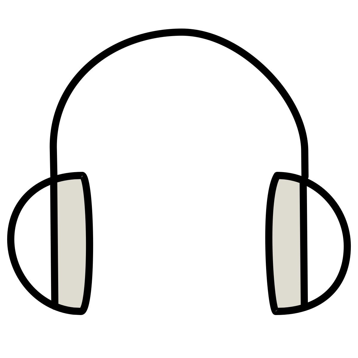 icône casque audio claude hand drawn style
