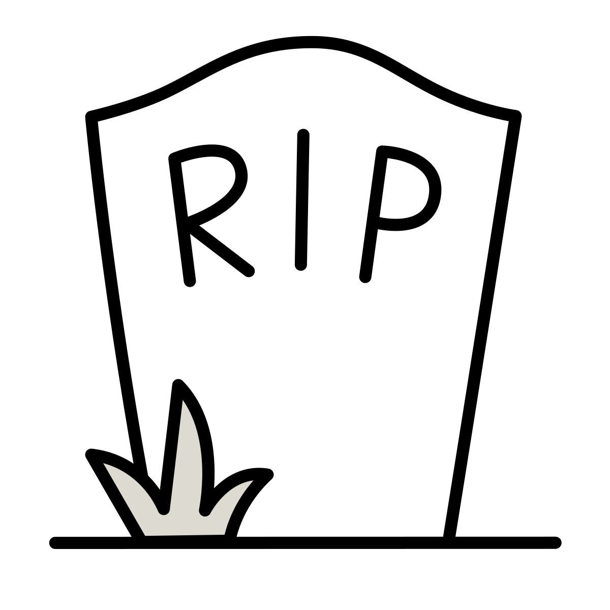 claude hand drawn style gravestone icon