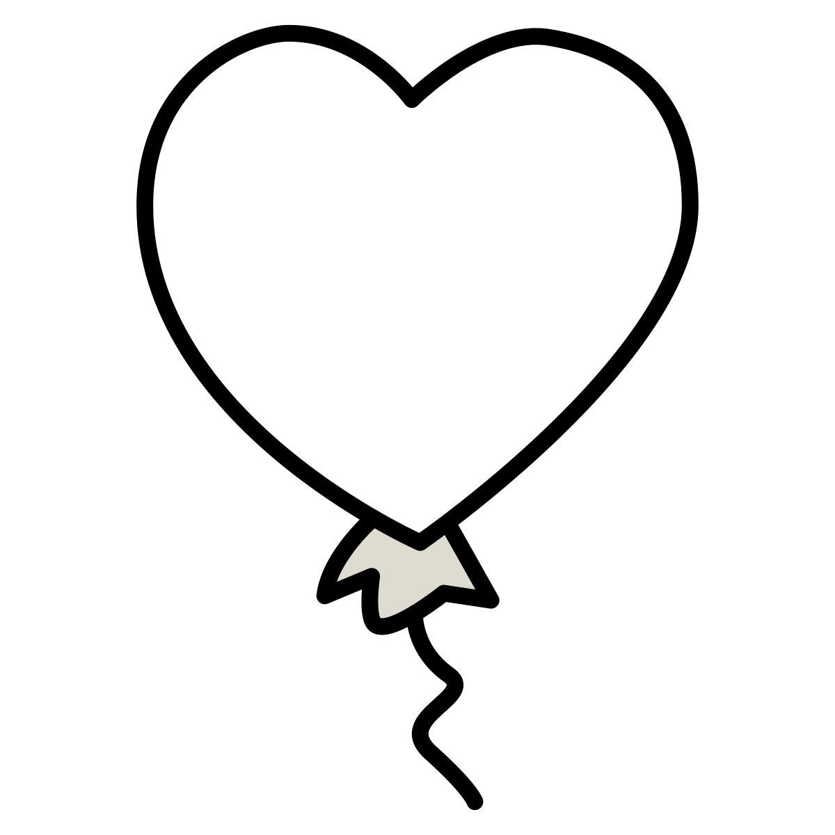 claude hand drawn style balão de coração icon