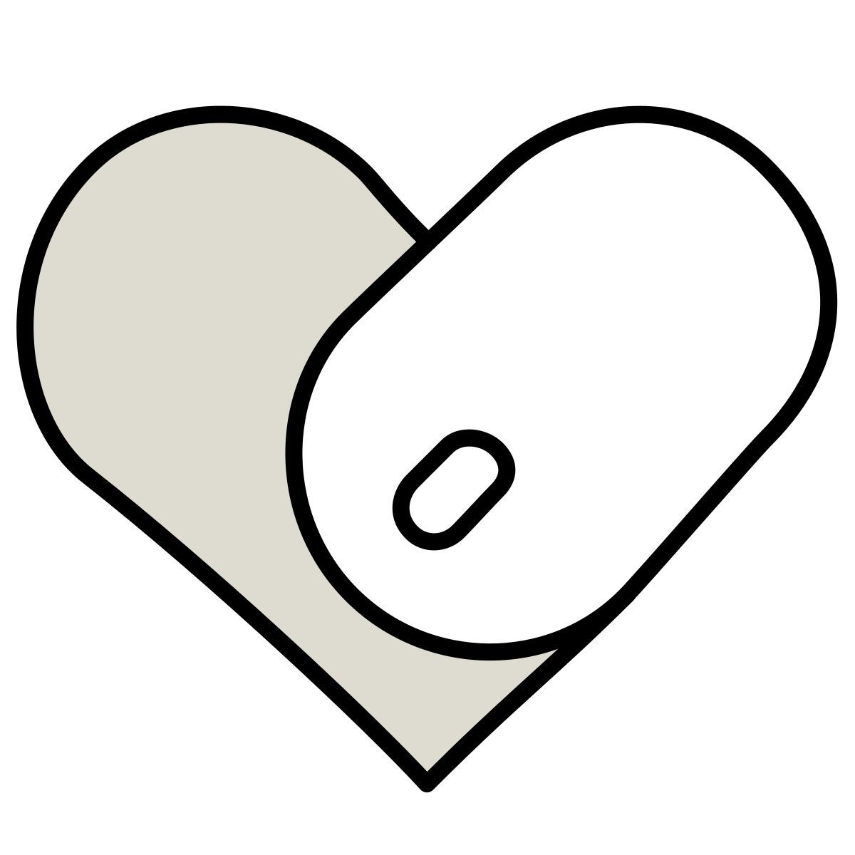 icon coração com mouse claude hand drawn estilo