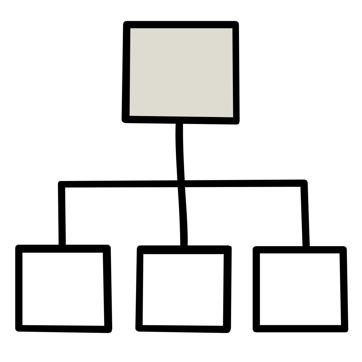 icône hierarchy claude hand drawn style