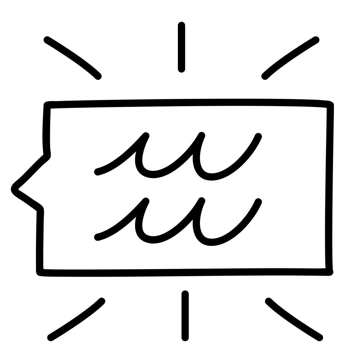 claude hand drawn Stil hinweis Icon