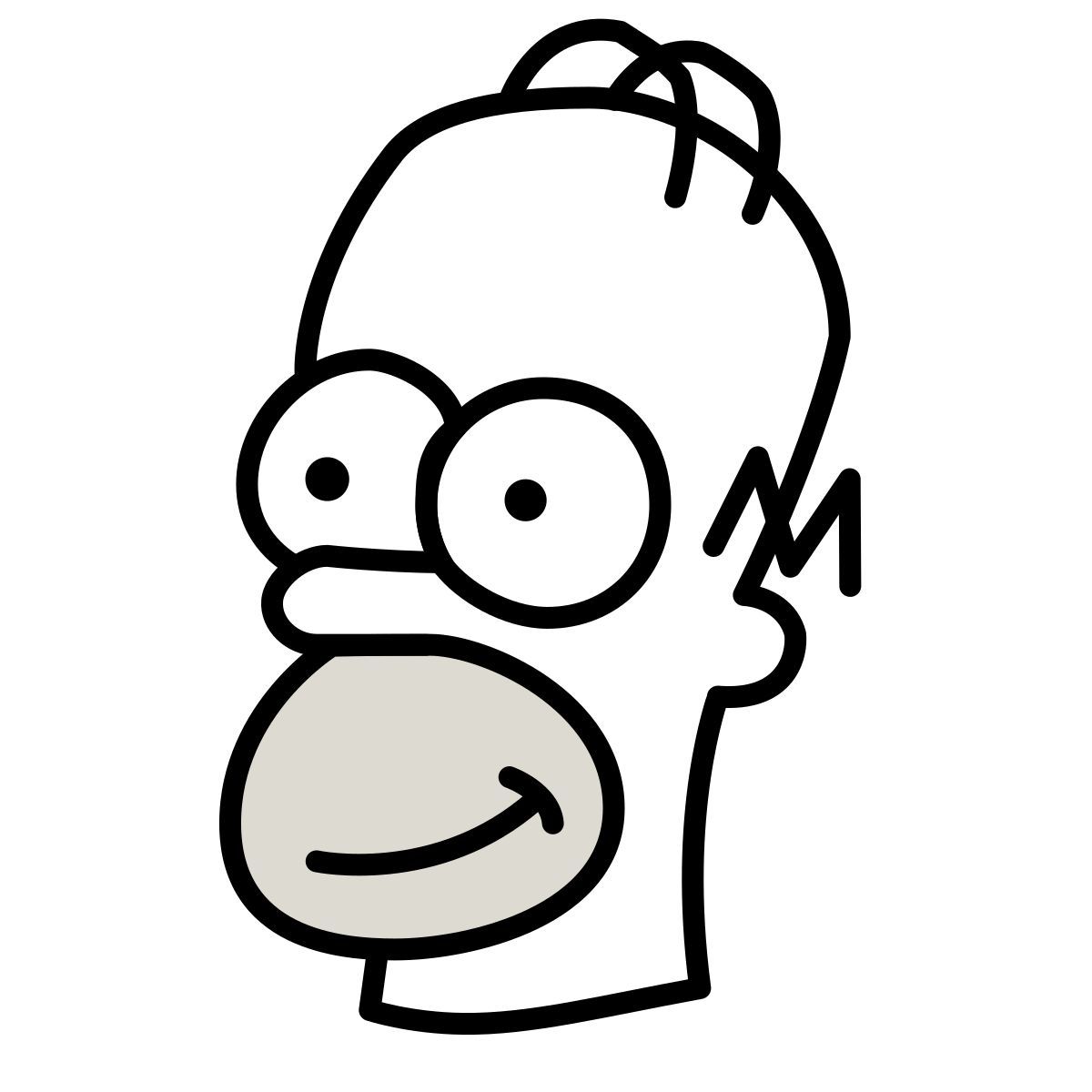 claude hand drawn 스타일 homer simpson 아이콘