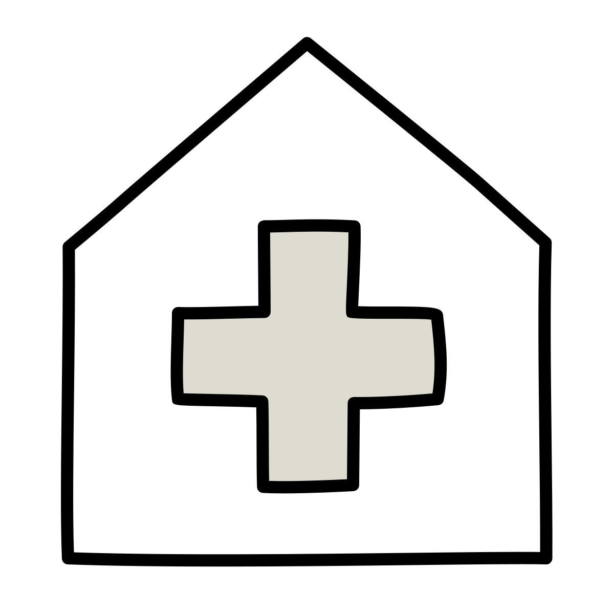 claude hand drawn style ospedale icon