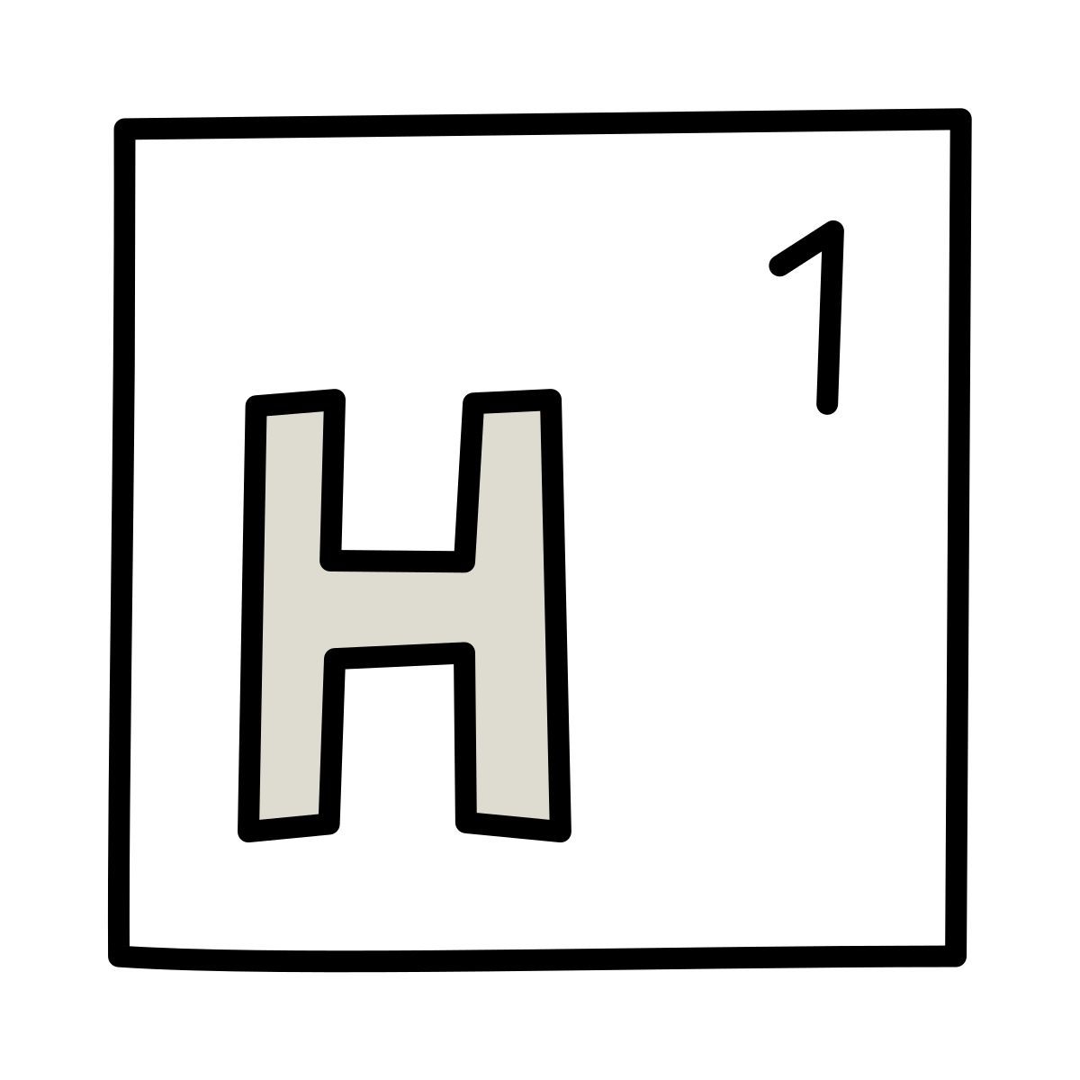claude hand drawn 风格 氢 图标