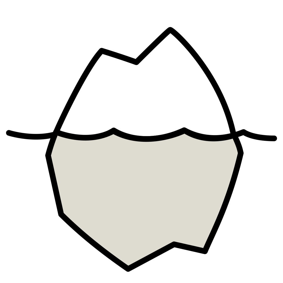 claude hand drawn style iceberg icon