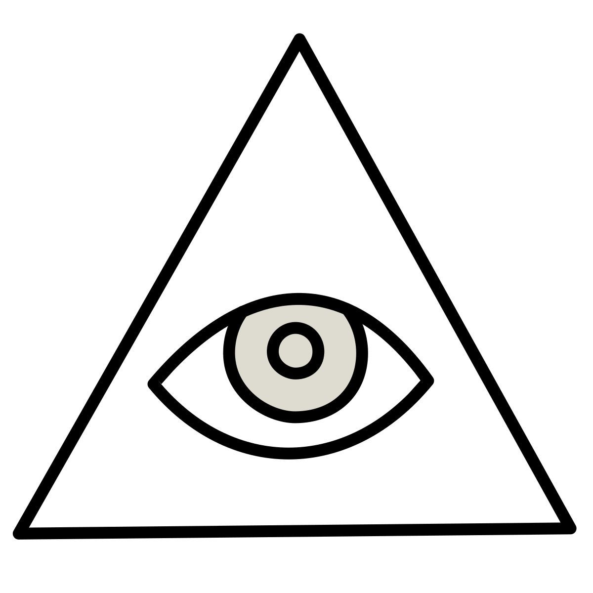 icono símbolo illuminati claude hand drawn estilo