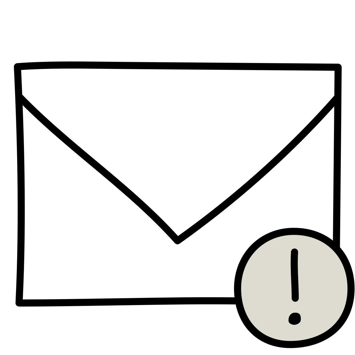icono correo claude hand drawn estilo