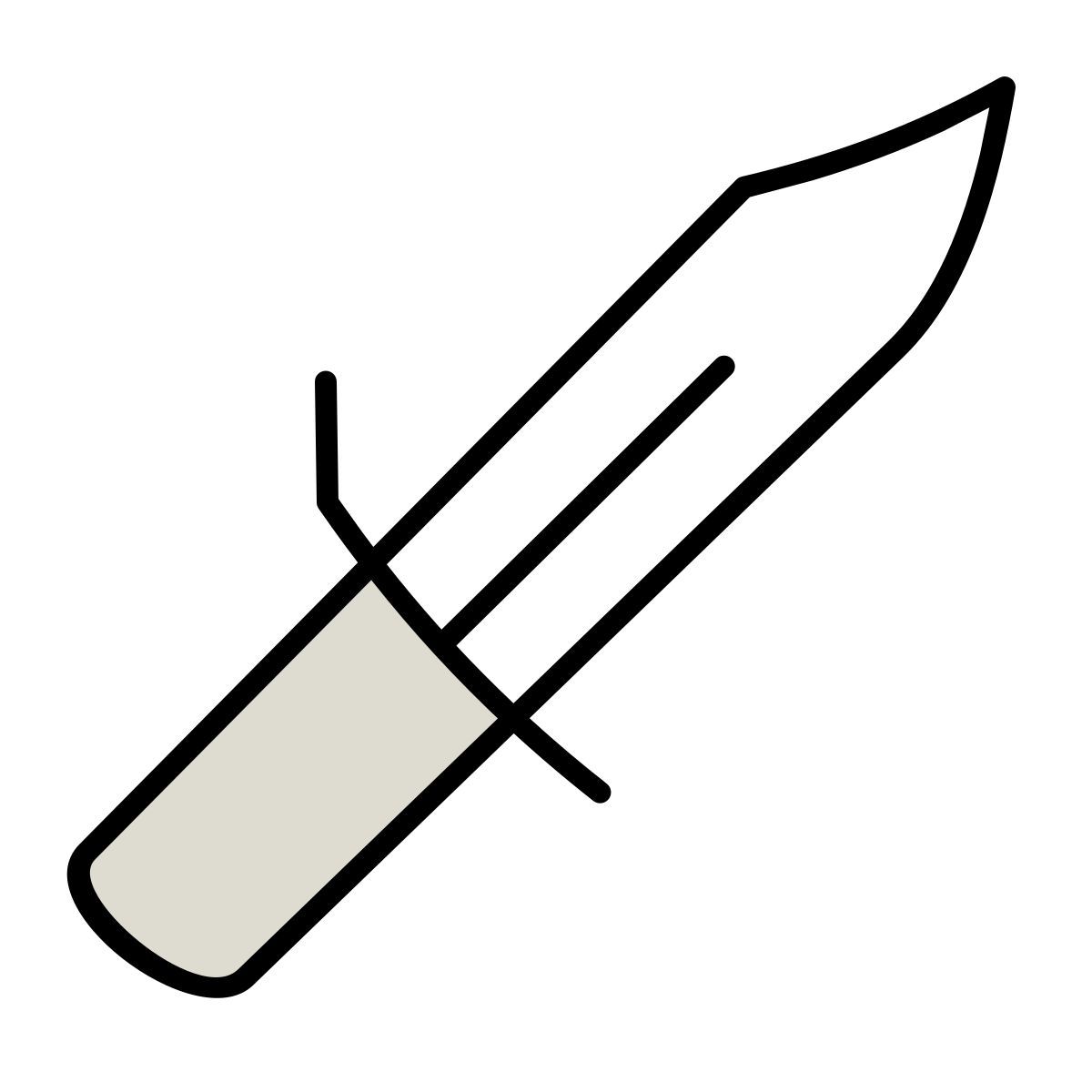 claude hand drawn style couteau militaire icon
