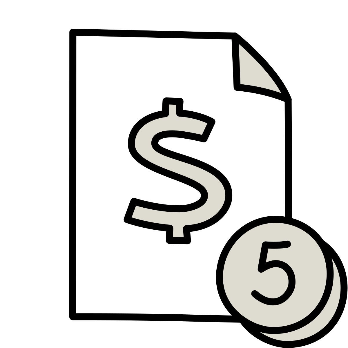 claude hand drawn Stil investition Icon