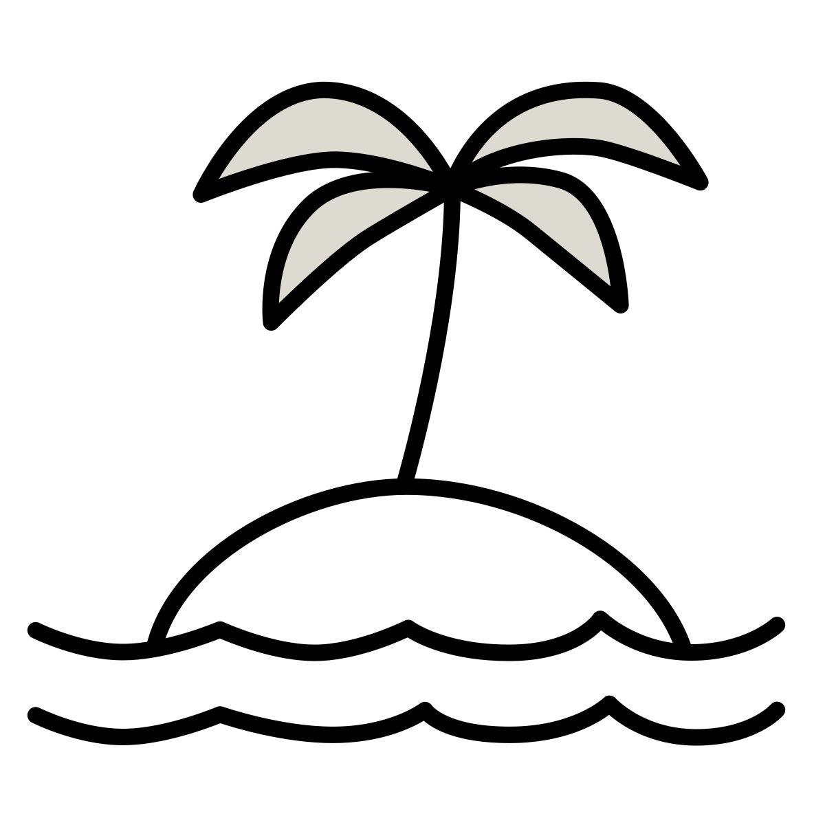 icône île claude hand drawn style