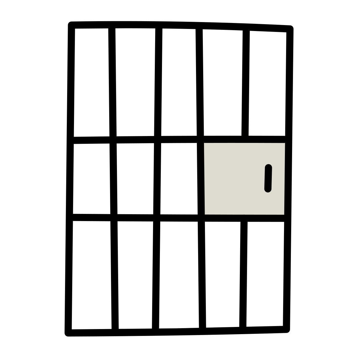 icône portes de prison à barreaux claude hand drawn style
