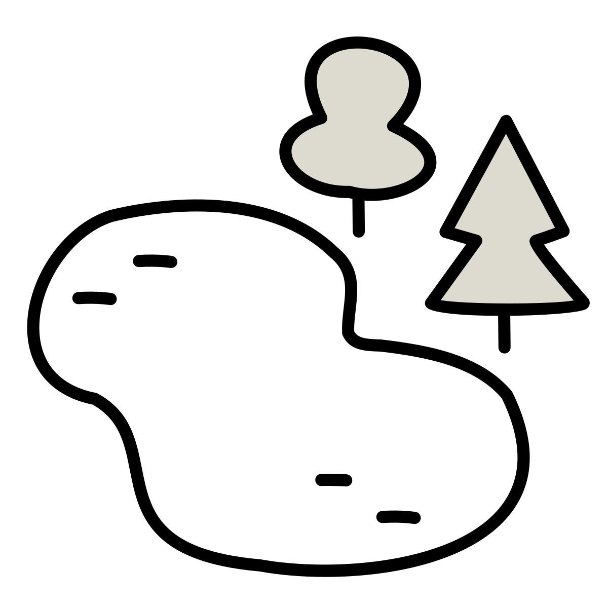 claude hand drawn style 湖 icon