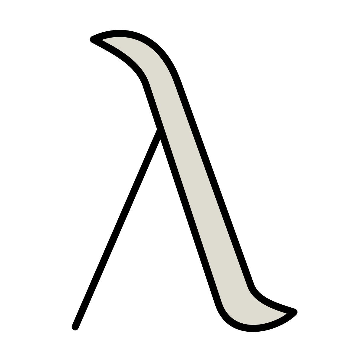 icône lambda claude hand drawn style