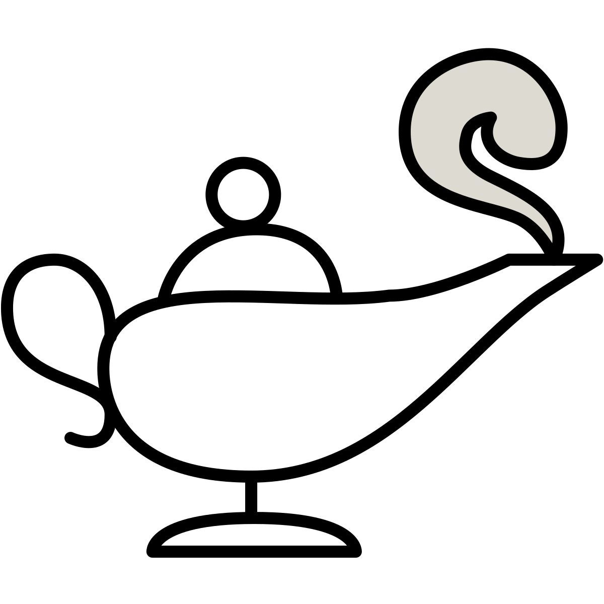 icono lámpara de aladino claude hand drawn estilo