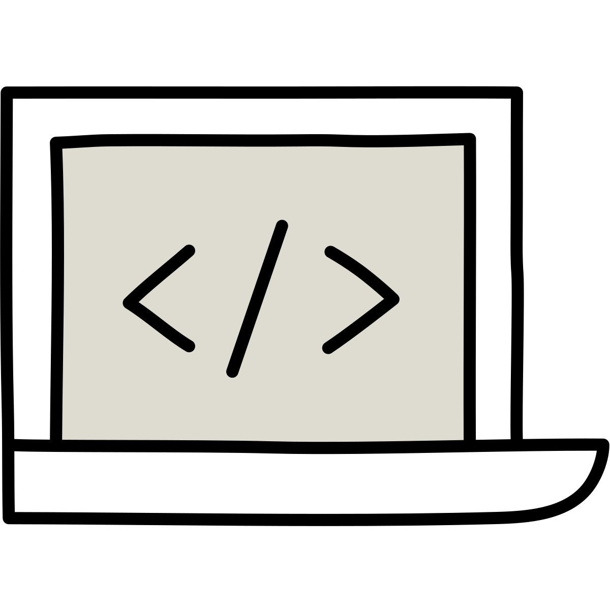 claude hand drawn style laptop codierung icon