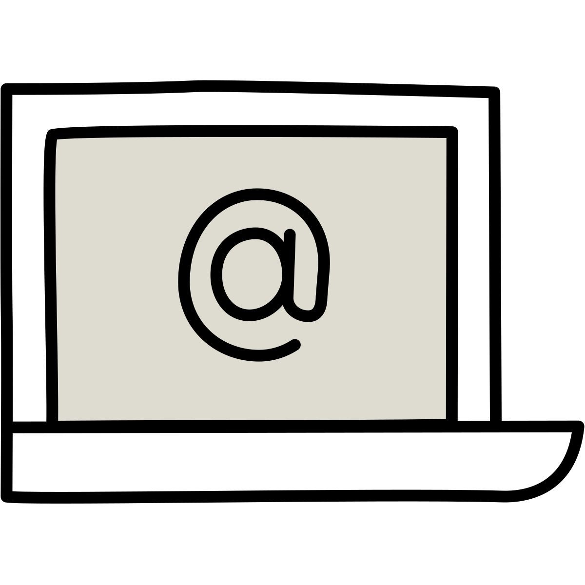 icona e mail portatile claude hand drawn stile