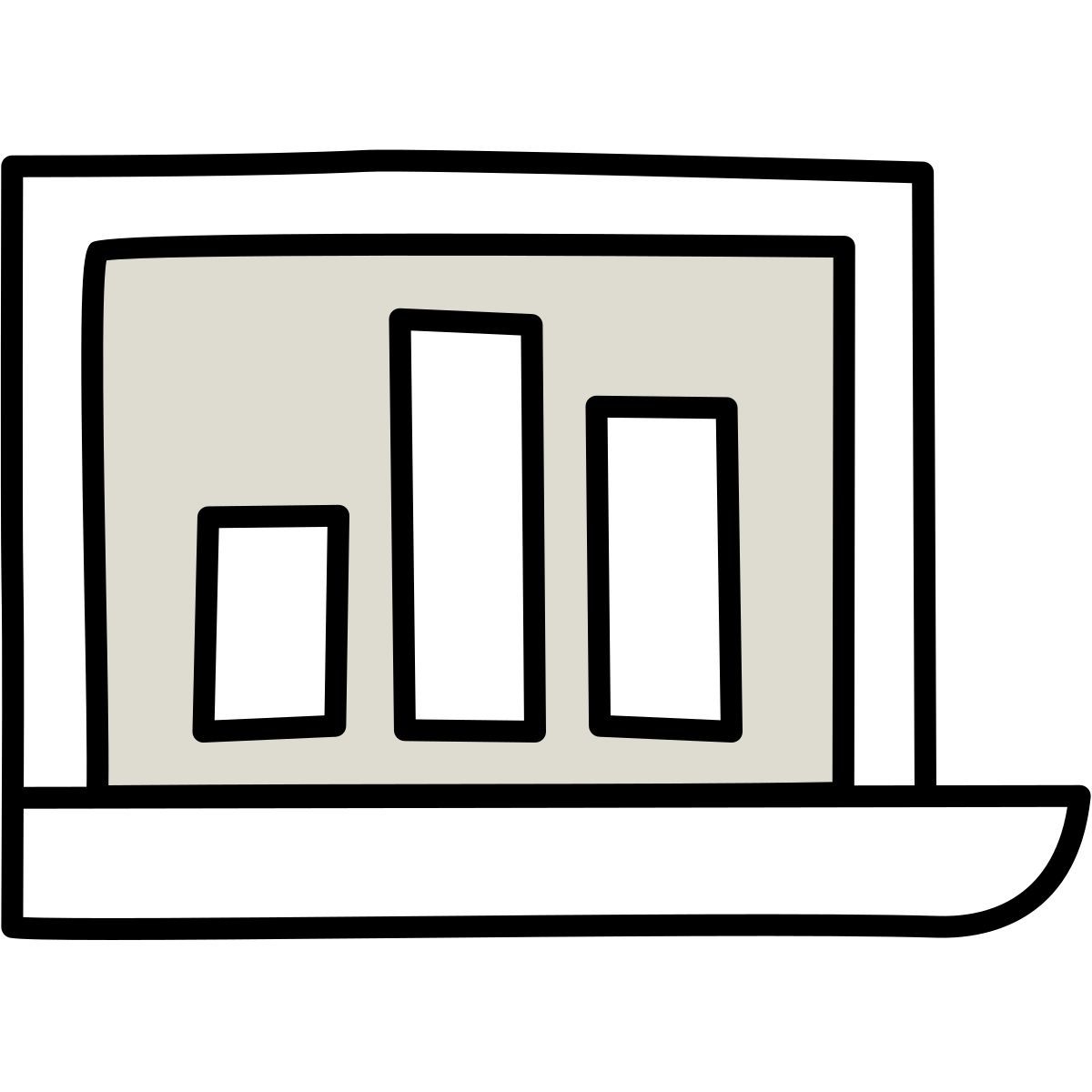 icona metriche del laptop claude hand drawn stile