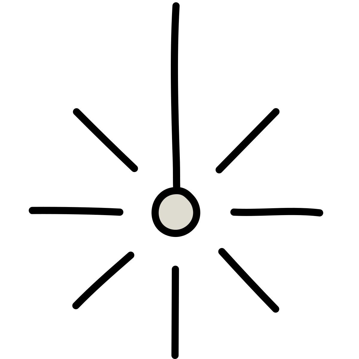 icon raio laser claude hand drawn estilo