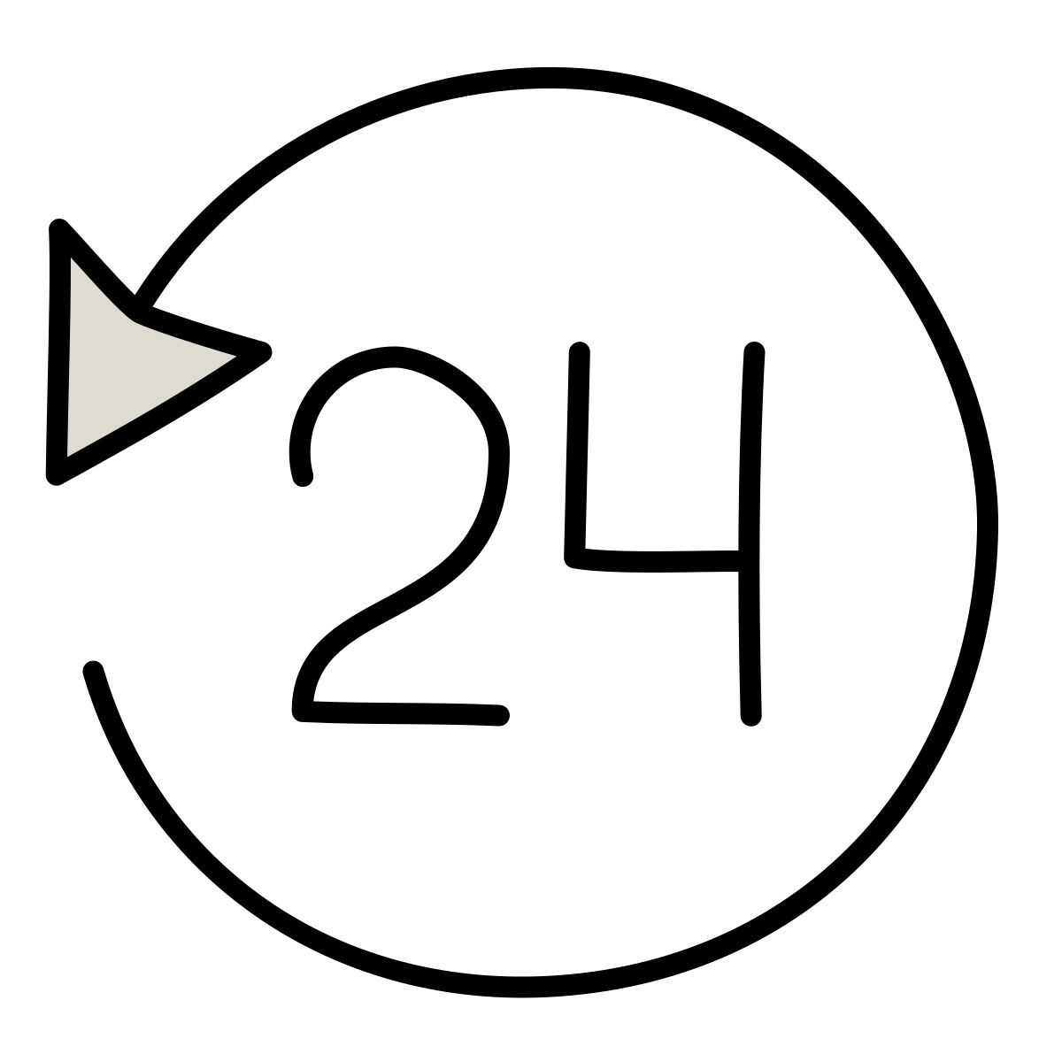 claude hand drawn style 最後の 24 時間 アイコン