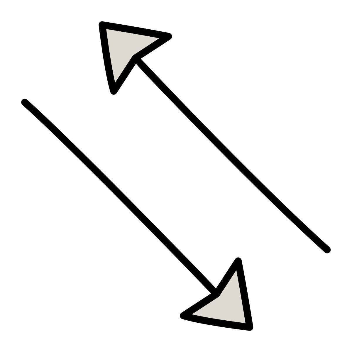 claude hand drawn Stil linke und rechte pfeile Icon