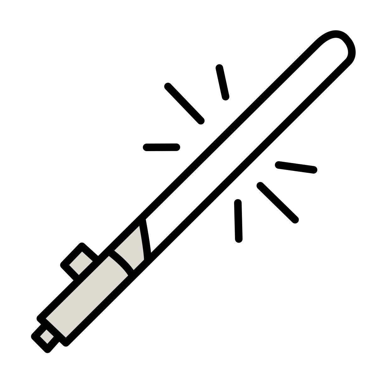 claude hand drawn 스타일 lightsaber 아이콘