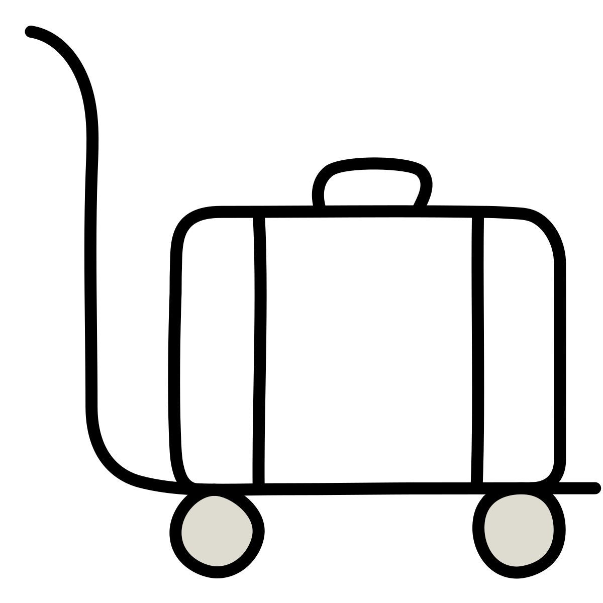 claude hand drawn style 荷物と台車 アイコン