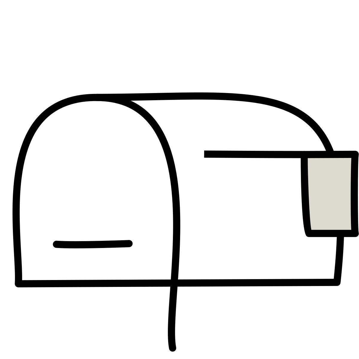 icona cassetta postale chiusa bandiera giù claude hand drawn stile