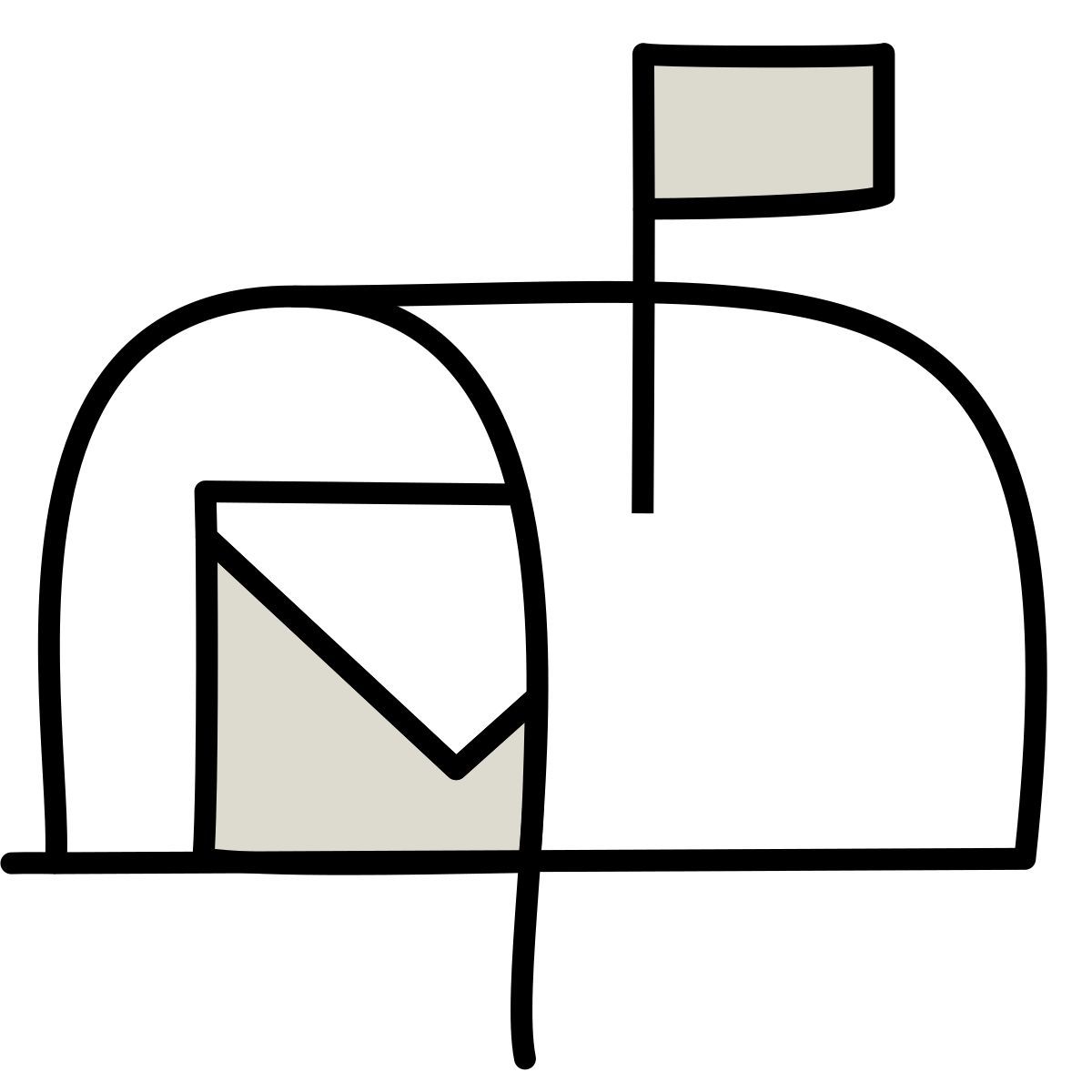 claude hand drawn 风格 邮箱与信 图标