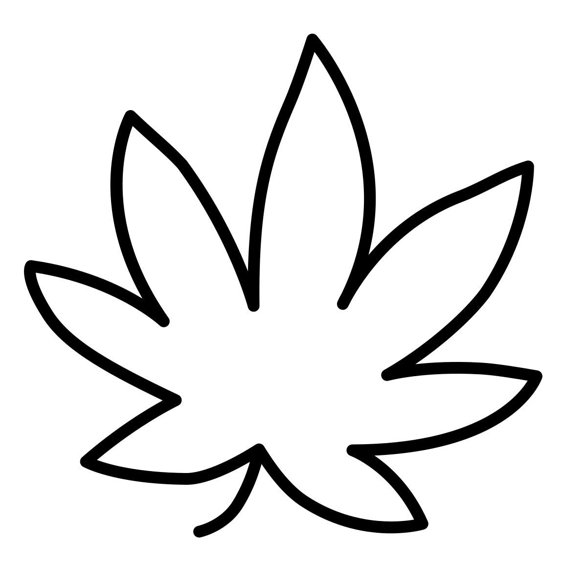 claude hand drawn style 大麻叶 图标
