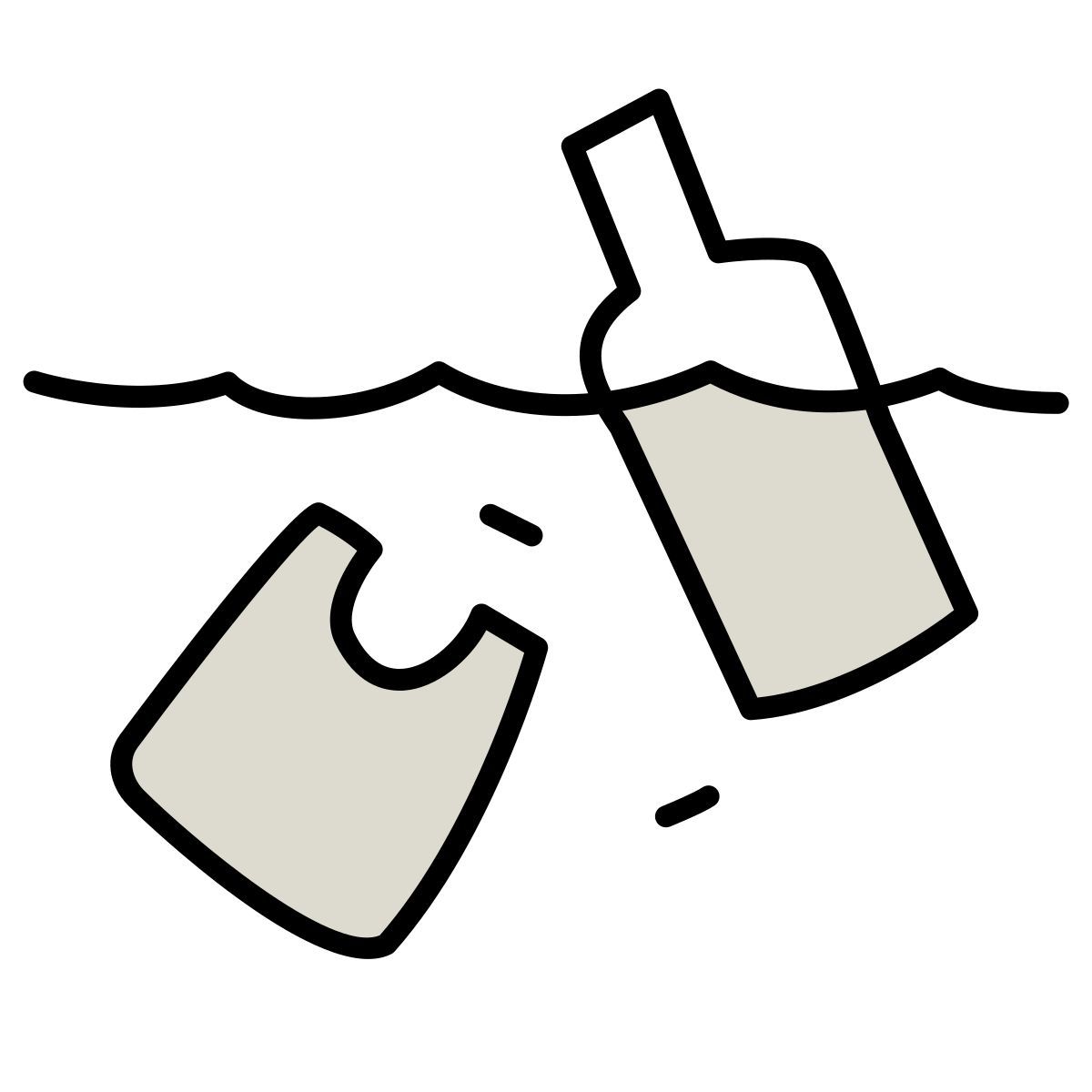 claude hand drawn style meeresverschmutzung icon