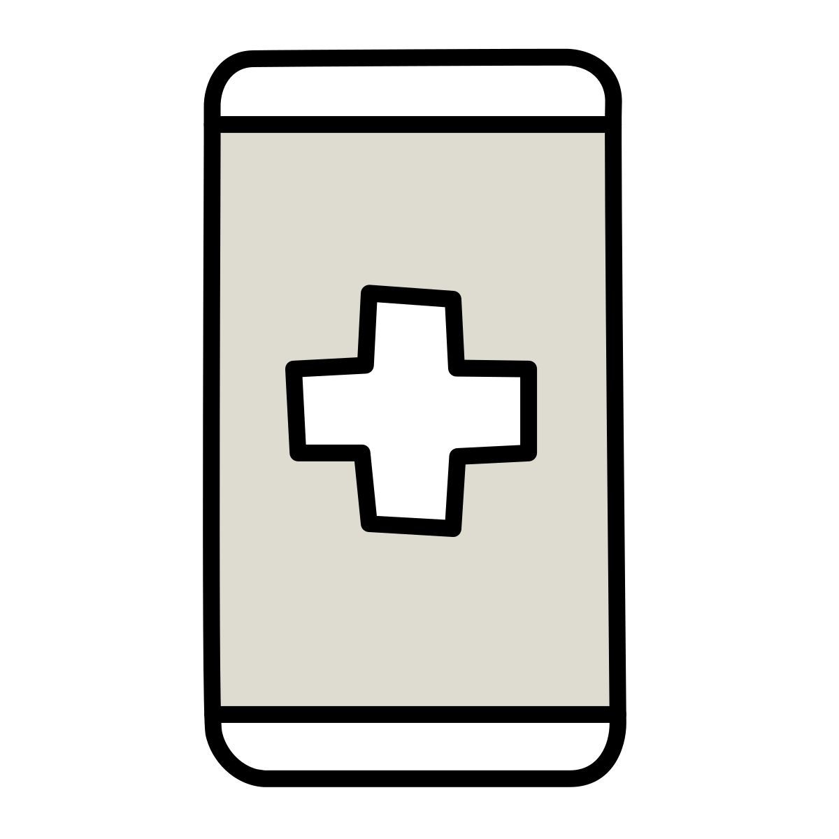 icône application mobile médicale claude hand drawn style