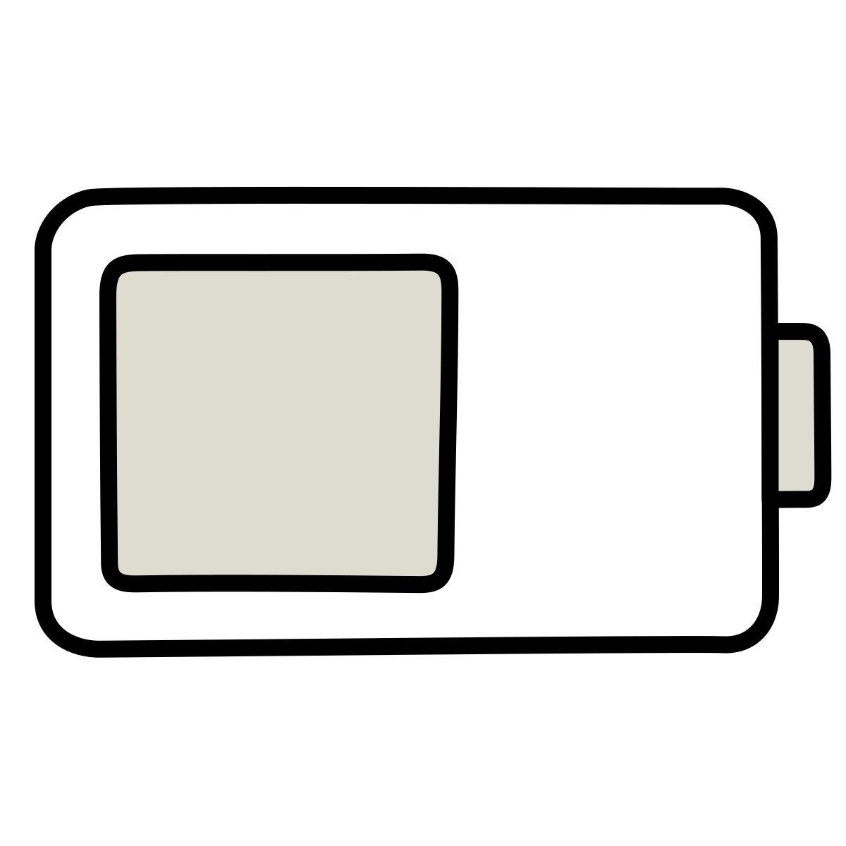 claude hand drawn style 半分充電バッテリー icon