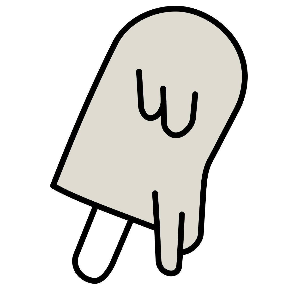claude hand drawn Stil schmelzendes eis Icon