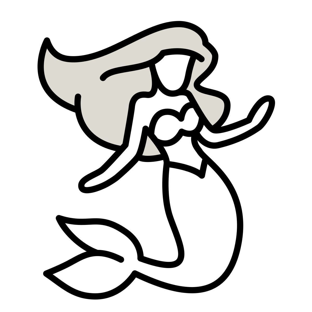 claude hand drawn 스타일 mermaid 아이콘