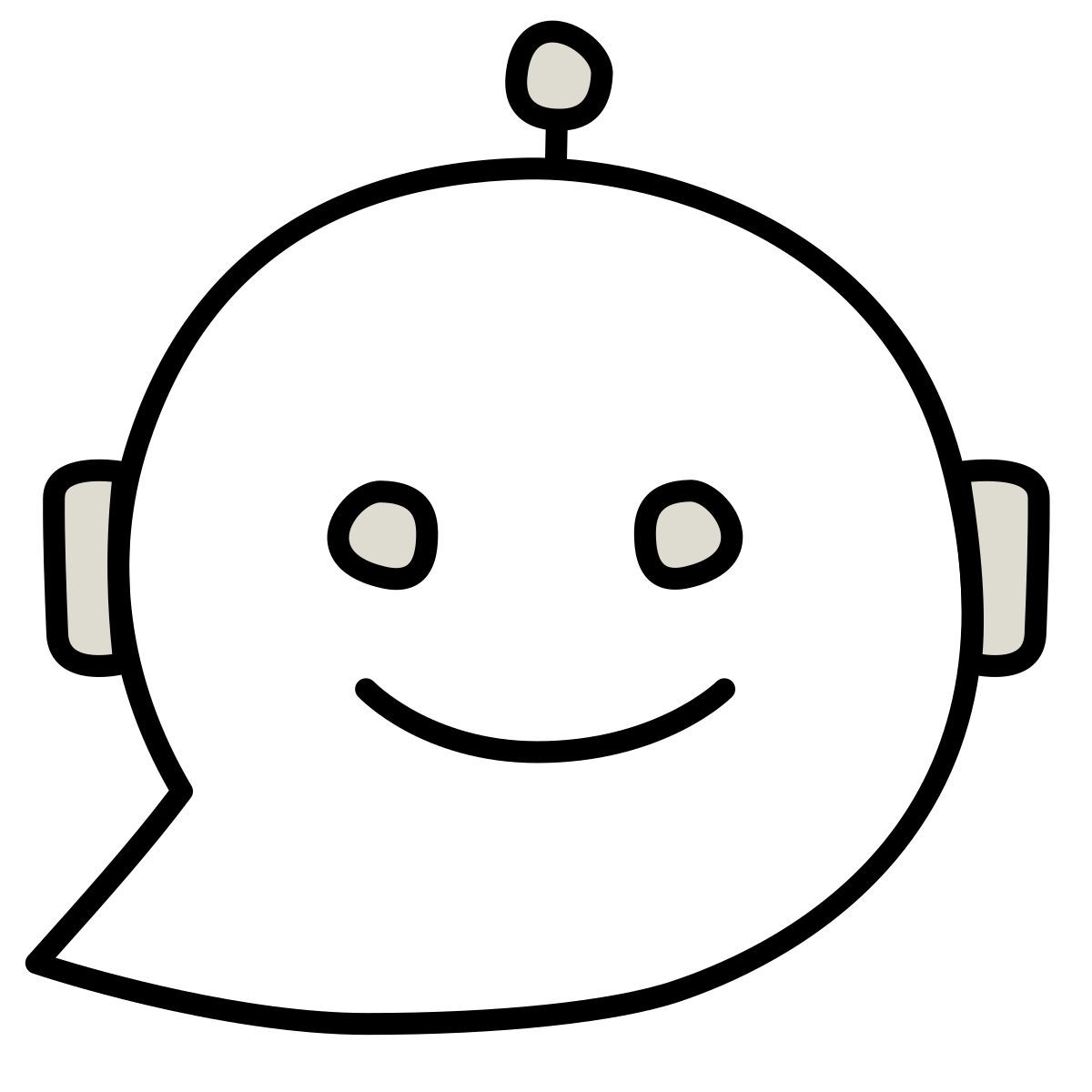 claude hand drawn style robot mensaje icon